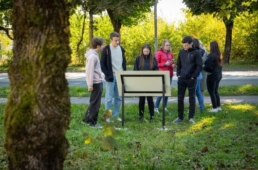 Udeleženci ob tabli