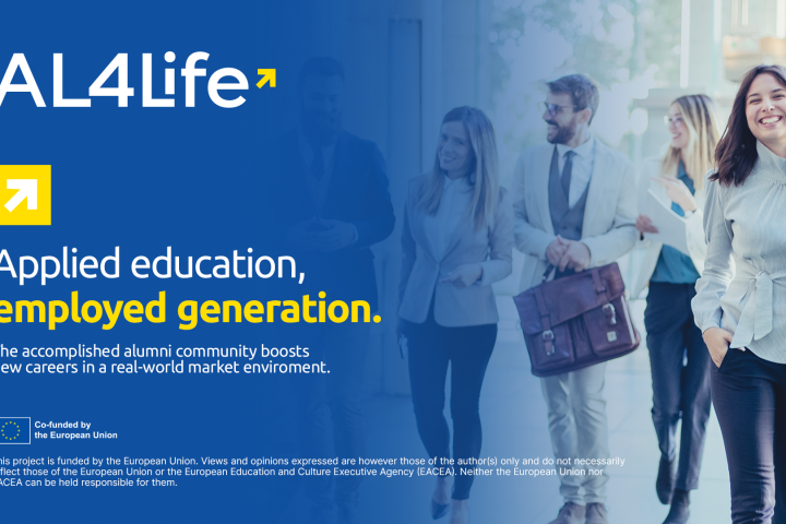 Promocijski letak za Erasmus+projekt AL4LIFE, na katerem so mladi, ki iščejo zaposlitev.